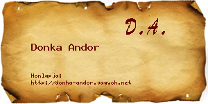 Donka Andor névjegykártya
