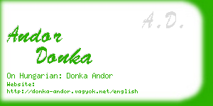 andor donka business card